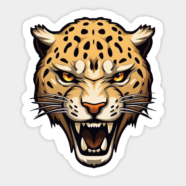 Cheetah Head Sticker by JunkyDotCom